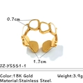 Edelstahlring in 18K Gold mit weißem Emaille-Inlay und verstellbarem offenem Design - Weißer Unregelmäßiger Patch-Ring (JZ-YS551-1)