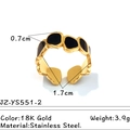 18K vergoldeter Edelstahlring mit schwarzer Emaille und offenem Design, Gewicht 3,9 g - Schwarzer Unregelmäßiger Patch-Ring (JZ-YS551-2)