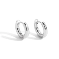 Polished silver chunky hoop earrings with a secure clasp in a minimalist design - Bright Silver