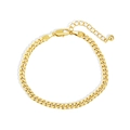 Pulsera de cadena cubana clásica minimalista bañada en oro con cierre de mosquetón - Cobre Chapado en Oro de 18K / Dorado