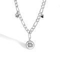 Punk-stijl halsketting met schedelhanger en ronde tag met Boo's gravure - Witgoud