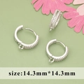 Orecchini a cerchio placcati oro 18K con zirconi e passanti per ciondoli - Cerchio per Orecchini Pave con Strass (MG2303B) / Confezione da 6 (14.3mm) / Argento