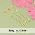 Gold plated 30mm long O-chain earrings DIY jewelry making findings set of three - Twisted Chain Connector (MF6603A)