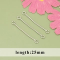 Set of three 25mm silver plated twisted connector bars for handmade earring jewelry diy - Twisted Bar (MF6604B)