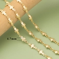 Ins style 18K gold-plated copper chain featuring 4.7mm cherub charms for DIY jewelry - Gold Cross Shaped Link Chain (C42004A)