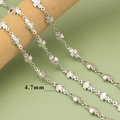 Silver minimalist 4.7mm cross link chain bracelet in polished stainless steel - Silver Cross Shaped Link Chain (C42004B)