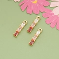 Pendentif bambou en zircon dégradé rose et cuivre plaqué or 18k pour bijoux DIY - Style Zirconia Dégradé Rose Doré (MG0903)