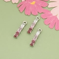 Set de tres colgantes de bambú plateados con circón degradado rosa para joyas DIY - Estilo Circonia Degradada Rosa Plateado (MG0904)