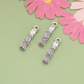 Silver 18k gold plated gradient purple zircon bamboo pendant set for DIY jewelry - Silver Purple Gradient Zirconia Style (MG0910)