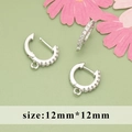 Silver micro-pave zircon hoop earring findings for DIY jewelry making 12mm size - 12mm Round Earring Hoop - Silver (MG2301B)