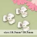 18.5mm silver flower petal charm metal jewelry finding for DIY earring handmade accessories - 18.5mm 3-Petal Solid Flower Shape (MF7102B) / 20 Pieces Set / Silver