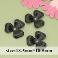 Black clover DIY floral charm earring accessory in 18.5mm size for jewelry making - 18.5mm 3-Petal Solid Flower Shape (MF7102H) / 20 Pieces Set / Gunmetal