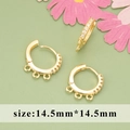 18K gold plated hoop earrings with cubic zirconia and three rings for DIY jewelry - 14.5mm Three-Loop Hoop - Gold (MG2304A)