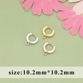Three-color 10.2mm gold plated copper hoop earring components for DIY jewelry making - Round Earring Hoop Accessory (MG2201) / 10 Pieces Pack / 18K Gold