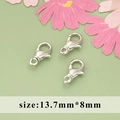 Three silver stainless steel lobster clasps for DIY jewelry making, size 13.7mm by 8mm - Silver Large Lobster Clasp (MF9102B)