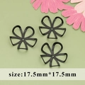 DIY black metal 5-petal flower bead cap 17.5mm for handmade jewelry crafting - 17.5mm 5-Petal Heart Hollow Flower Shape (MF7103H) / 20 Pieces Set / Gunmetal