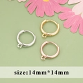 14mm gold silver and rose gold plated copper round earrings hoops diy material - Round Earring Hoop Accessory (MG2203) / 10 Pieces Pack / 18K Gold