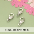 Polished silver lobster clasp connector for DIY jewelry making, size 16mm x 8.5mm - Silver Extra Large Lobster Clasp (MF9103B)
