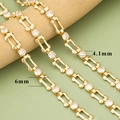 Maximalistische Goldkette mit 4,1mm Zirkonia für die DIY-Schmuckherstellung Material - Gold H-Form Basis Stil (C41503A)—【1m】