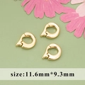 Three pieces of 11.6mm golden lobster clasps for DIY pearl necklace and jewelry making - Gold Spring Ring Clasp (MF9104A)