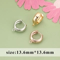 DIY copper earring hoops set in gold, silver and rose gold finishes, size 13.6mm - Round Earring Hoop Accessory (MG2205) / 10 Pieces Pack / Silver