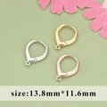 Gold-plated teardrop DIY earring base components in gold, silver, and rose gold finishes - Waterdrop Earring Hoop Accessory (MG2206) / 10 Pieces Pack / Silver