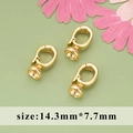 Three 14.3mm golden lobster clasps for DIY jewelry with pearl connectors - Gold Pearl Tray Connector (MF9105A)