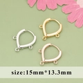 18K gold plated teardrop earring hooks with three loops in gold, silver and rose gold - Triple-Loop Shield Earring Hoop Accessory (MG2207) / 10 Pieces Pack / Silver