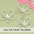 Three pieces of S925 stamped hollow five-petal flower metal charms for DIY jewelry making - 26.1mm 5-Petal Large Hollow Flower Shape (MF7105B) / 20 Pieces Set / Silver