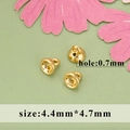 Goldene 4,4mm Kupferperlenkappen-Verbinder für DIY-Perlenketten und Schmuckherstellung - Gold (MG1501A)
