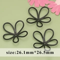 26.1mm gun black metal flower charm for DIY jewelry making with five-petal hollow design - 26.1mm 5-Petal Large Hollow Flower Shape (MF7105H) / 20 Pieces Set / Gunmetal