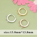 DIY copper earring hoops with three loops in gold, silver, and rose gold plating - Triple-Loop Round Earring Hoop Accessory (MG2209) / 10 Pieces Pack / Silver