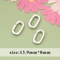 Three silver lobster claw clasps for jewelry making measuring 13.9mm by 8mm - Silver Oval Spring Clasp (MF9106B)