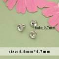 Silberner DIY-Schmuckverbinder, 4,4mm Größe mit 0,7mm Loch für Halskettenherstellung - Silber (MG1501B)