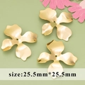 25.5mm golden four-petal metal flower charms for DIY jewelry making accessories - 25.5mm 4-Petal Solid Flower Slice (MF7106A) / 20 Pieces Set / Gold