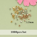 1.5mm crimp beads in gold silver and rose gold finishes 1000pcs pack for DIY jewelry - MG2801 / Pack of 1000 / 18K Gold