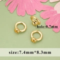 Three gold-plated DIY jewelry bail caps with 0.7mm hole, sized 7.4mm by 8.3mm - 20 Pieces Set / Gold (MG1503A)