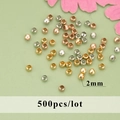 500pcs of 2mm 18K gold plated copper crimp beads for DIY jewelry making in assorted colors - MG2802 / 500 Pieces/Pack / 18K Gold