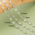 Pulsera de corazón geométrica de plata con circonitas mixtas en formas cuadradas y redondas - 0,5m / Formas Mixtas Transparentes Plateadas (C35705B)
