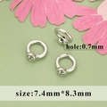 Silver finish DIY pendant connector loop with 0.7mm hole for pearl necklace making - 20 Pieces Set / Silver (MG1503B)