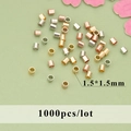 Set of 1000pcs 18K gold plated 1.5mm crimp beads for jewelry making in three colors - MG2803 / Pack of 1000 / 18K Gold