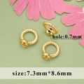 7.3mm gold-plated twist-textured bail cap connector for DIY pearl necklace making - 20 Pieces Set / Gold (MG1504A)