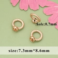 Rose gold plated twisted rope style ring pendant connector for DIY jewelry crafting - 20 Pieces Set / Rose Gold (MG1504R)