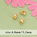 DIY jewelry connector bell caps in gold finish, size 4.8mm x 3.3mm for necklaces - MG2401A / 20 Pieces/Pack (4.8mmx3.3mm) / Gold