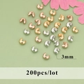 3mm 18K gold plated C-type crimp beads in gold silver and rose gold 200pcs lot - MG2806