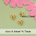 Golden 4.4x4.7mm pearl bail connector for DIY jewelry making with 1.3mm hole - 20 Pieces Set / Gold (MG1505A)