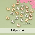 4mm C-shaped crimp cover beads in gold, silver, and rose gold for jewelry making - MG2807