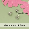 Silver jewelry connector end caps 4.4mm by 4.7mm with 1.3mm hole for DIY necklace making - 20 Pieces Set / Silver (MG1505B)
