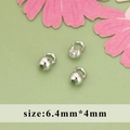 Versilberte Kordelendkappen 6,4mm x 4mm für DIY Schmuckherstellung Zubehör - MG2402B