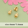 Goldener 6mm x 3,6mm strukturierter Knospenverschluss für DIY-Halsketten und Schmuck - MG2403A